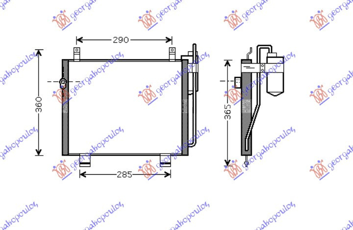 Radiator Ac/ (34x29 5x24) - Suzuki Wagon R 1997 , 95310-75f00