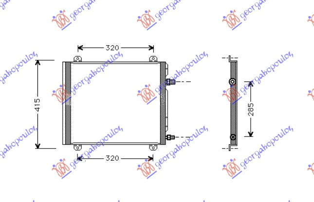 Radiator Ac/ (38x39) - Renault Twingo 1998 , 7700428315
