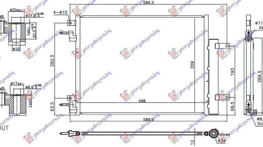 Radiator Ac/ (460x360x12) - Opel Karl 2015 , 1850741