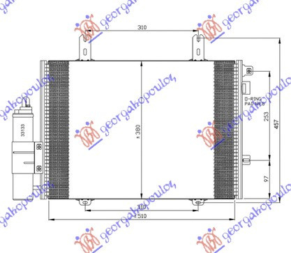 Radiator Ac/ (50x38) - Renault Kangoo 1998 , 7700301253