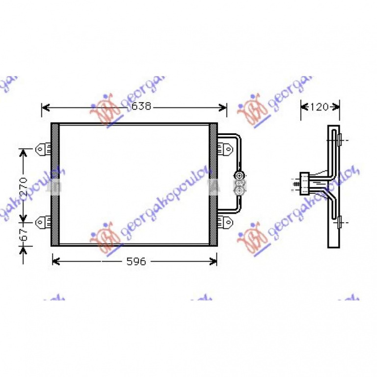 Radiator Ac/ (54x38 5) - Renault Megane Coupe-Cabrio 1999 , 7700434383