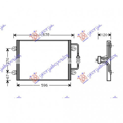 Radiator Ac/ (54x38 5) - Renault Megane Coupe-Cabrio 1999 , 7700434383
