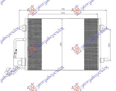 Radiator Ac/ (57 5x42 5x1 6) - Vw Passat 2000 , 3b0.260.401/A