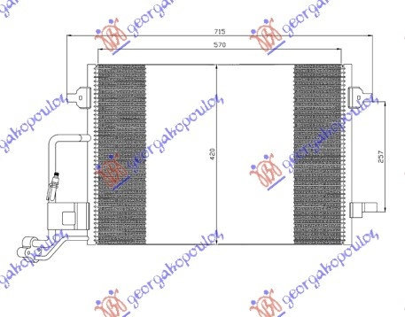 Radiator Ac/ (57 5x42 5x1 6) - Vw Passat 2000 , 3b0.260.401/A