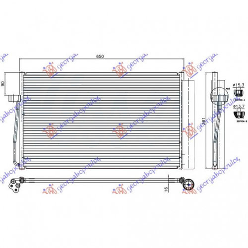 Radiator Ac/ (58 7x42x16) - Bmw Series 6 (E63/64) Coupe/Cabrio 2004 , 64508379885