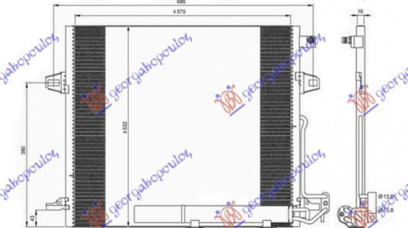 Radiator Ac/ (58 7x52 8x18) Automatic - Mercedes R Class (W251) 2006 , 2515000054