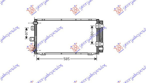 Radiator Ac/ (59x28 5) L/? English Ty - Toyota Corolla (E 11) H/B-L/B 19997 1998 , 88460-02080