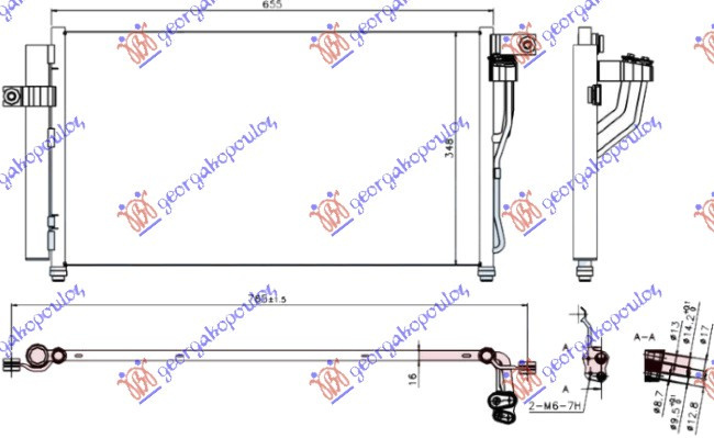Radiator Ac/ (61x35) 1 4i-1 6i 16v - Hyundai Accent Sdn 2006 , 9.76e+05