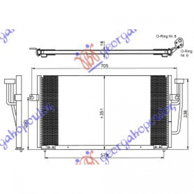 Radiator Ac/ (61x35 2x2 8) - Mitsubishi Space Star 1998 , Mb958166