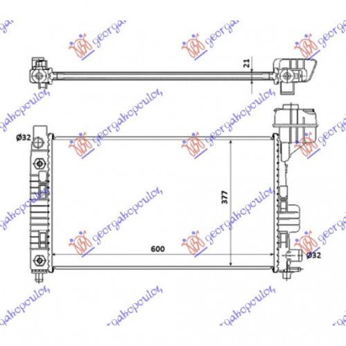 Radiator Ac/ (67x39 2x16) 04-07 - Mercedes Vito (W639) & Viano 2004 , 6398350070