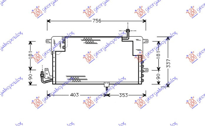 Radiator Ac/ (71x33) - Vw Passat 1989 , 357820413