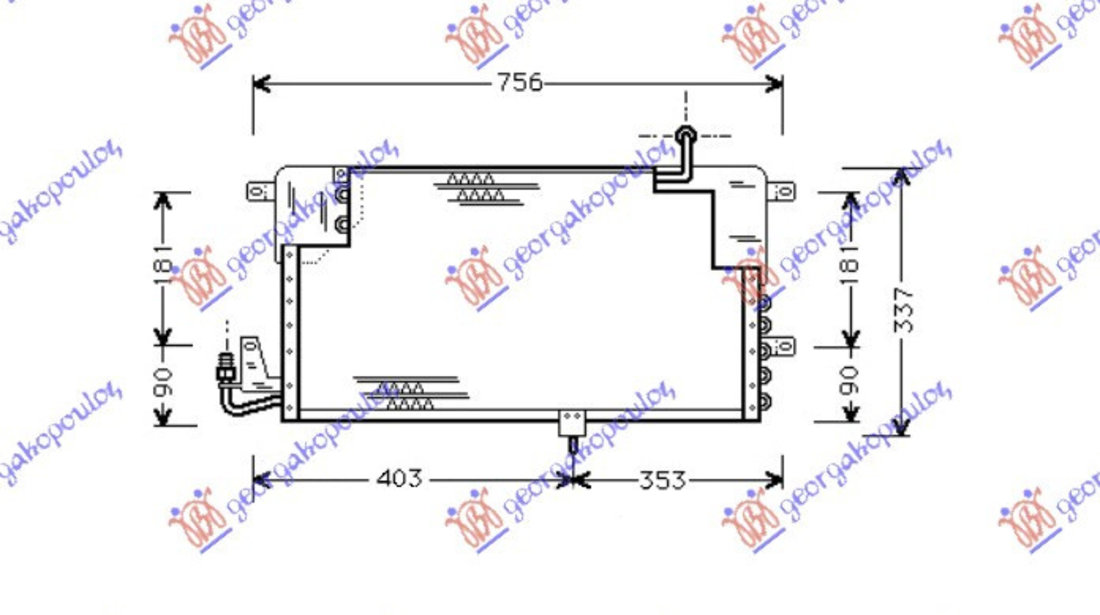 Radiator Ac/ (71x33) - Vw Passat 1989 , 357820413