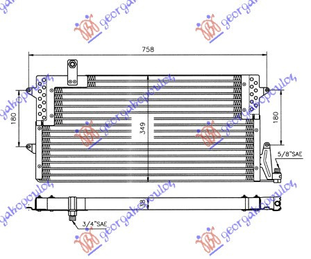 Radiator Ac/ (71x34 9x3 8) - Vw Passat 1993 , 3a0820413a