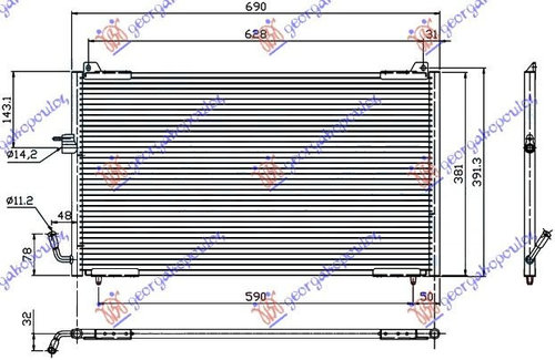 Radiator Ac/ 99- Petr/Ds (65x38) - Peugeot 406 Sdn 1996 , 6455y1