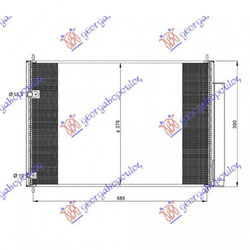 Radiator Ac/ Benz-Dsl (59 6x38x1 6) - Toyota Corolla (E 15) Sdn 2011 , 88450-02280