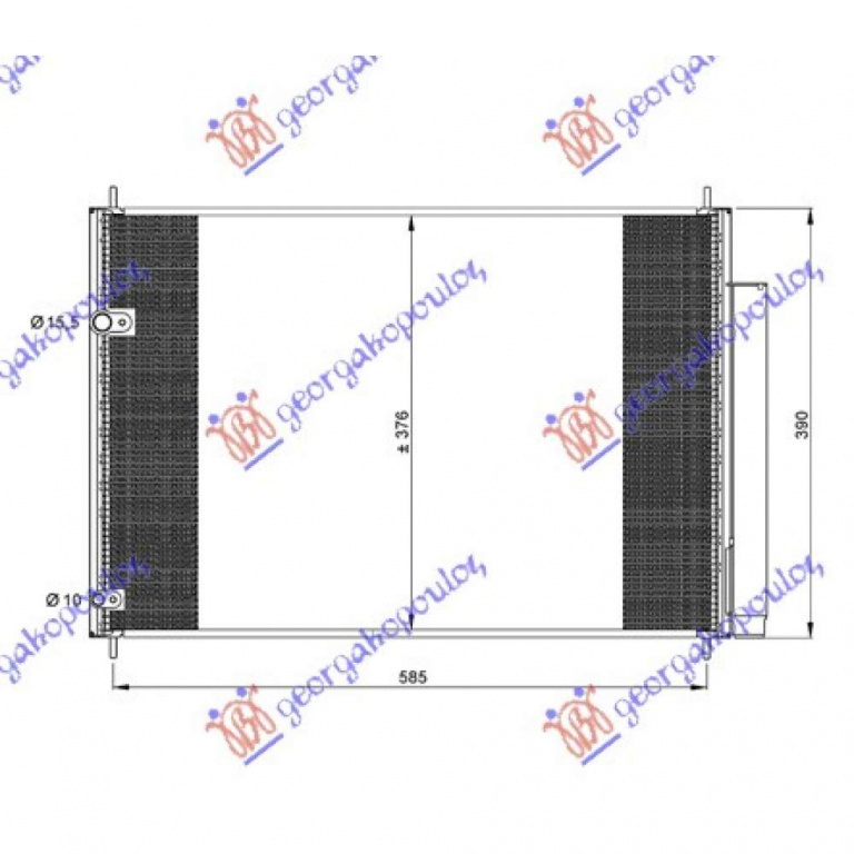 Radiator Ac/ Benz-Dsl (59 6x38x1 6) - Toyota Verso 2009 , 88450-02280