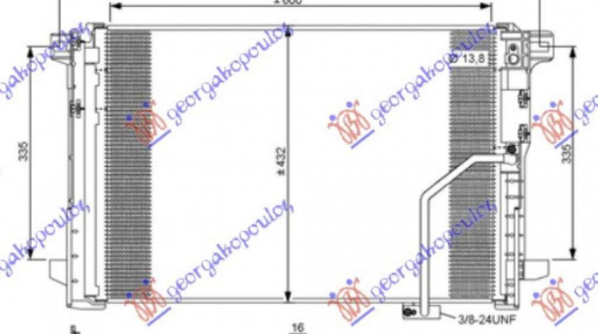 Radiator Ac/ Benz-Dsl (61x42x1 6) - Mercedes C Class (W204)2011 2012 , 2045000254