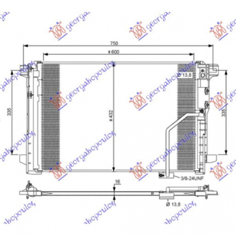 Radiator Ac/ Benz-Dsl (61x42x1 6) - Mercedes Glk (X204) 2008 , 2045000254