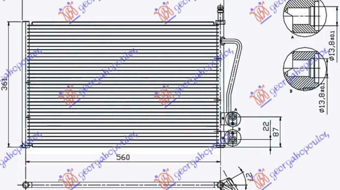 Radiator Ac/ Benzina-1 4tdci Diesel (530x335x16) - Ford Fiesta 2002 , 1146195