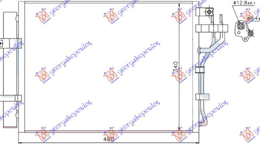 Radiator Ac/ Benzina (440x340x16) - Kia Picanto 2011 , 976061y000