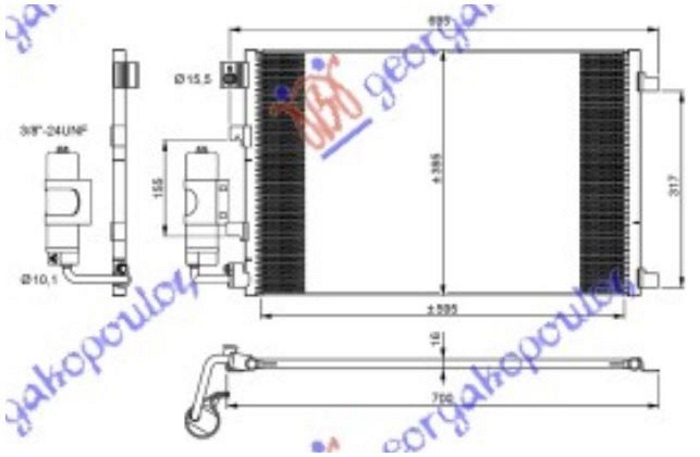 Radiator Ac/ Benzina (600x385x16) - Nissan Qashqai 2007 , 92100jd200