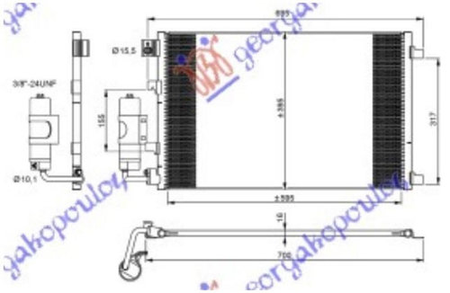 Radiator Ac/ Benzina (600x385x16) - Nissan Qashqai 2007 , 92100jd200