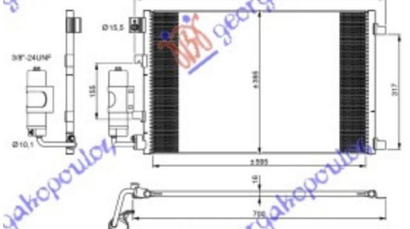 Radiator Ac/ Benzina (600x385x16) - Nissan Qashqai 2007 , 92100jd200