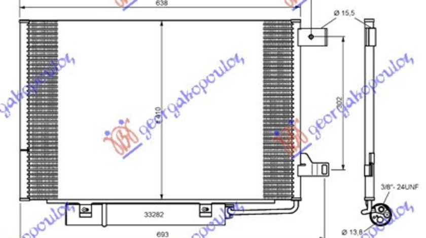 Radiator Ac/ Benzina (600x410x16) 2 Brackets - Mercedes A Class (W169) 2004 , 1695000054