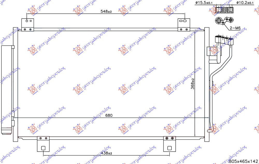 Radiator Ac/ Benzina (658x368x16) (Gas R134) - Mazda 6 2013 , Ghr161480