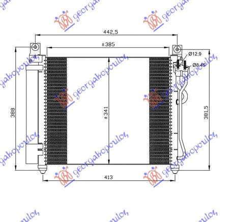 Radiator Ac/ Benzina-Diesel (39 6x34) - Kia Picanto2008 2009 , 97606-07550