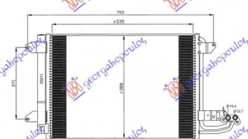 Radiator Ac/ Benzina - Diesel (550x390x16) - Seat Leon 2005 , 1k0820411f