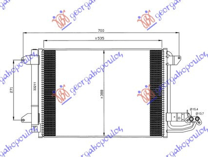 Radiator Ac/ Benzina - Diesel (550x390x16) - Vw Golf V 2004 , 1k0820411f