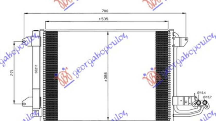 Radiator Ac/ Benzina - Diesel (550x390x16) - Vw Golf V 2004 , 1k0820411f