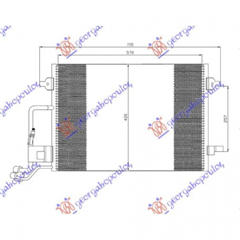 Radiator Ac/ Benzina-Diesel (560x390x16) - Seat Exeo2009 2010 , 8e0260403h