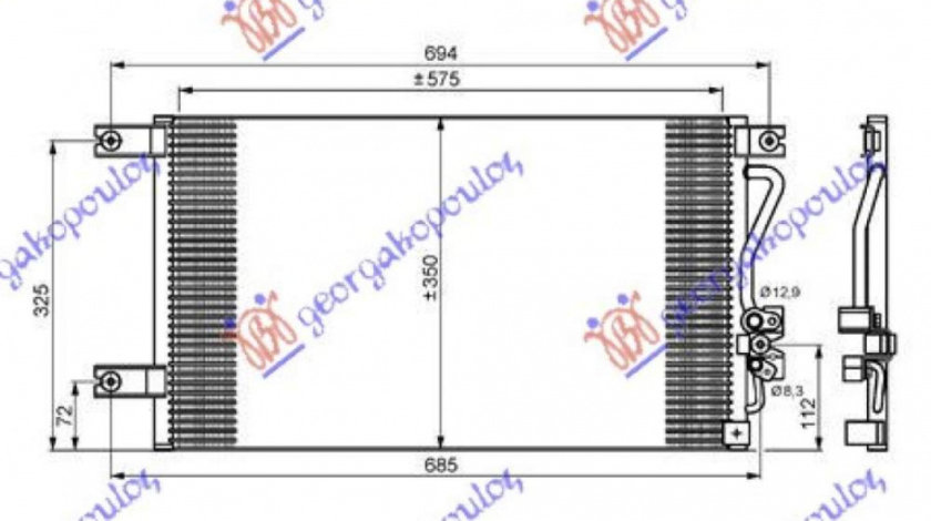 Radiator Ac/ Benzina-Diesel (58x34 5) - Mitsubishi P/U L2002002 2003 , Mr360415