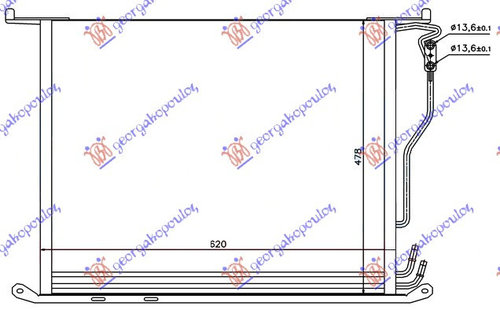 Radiator Ac/ Benzina- Diesel (58x48x16) - Mercedes S Class (W220) 1998 , 2205001054