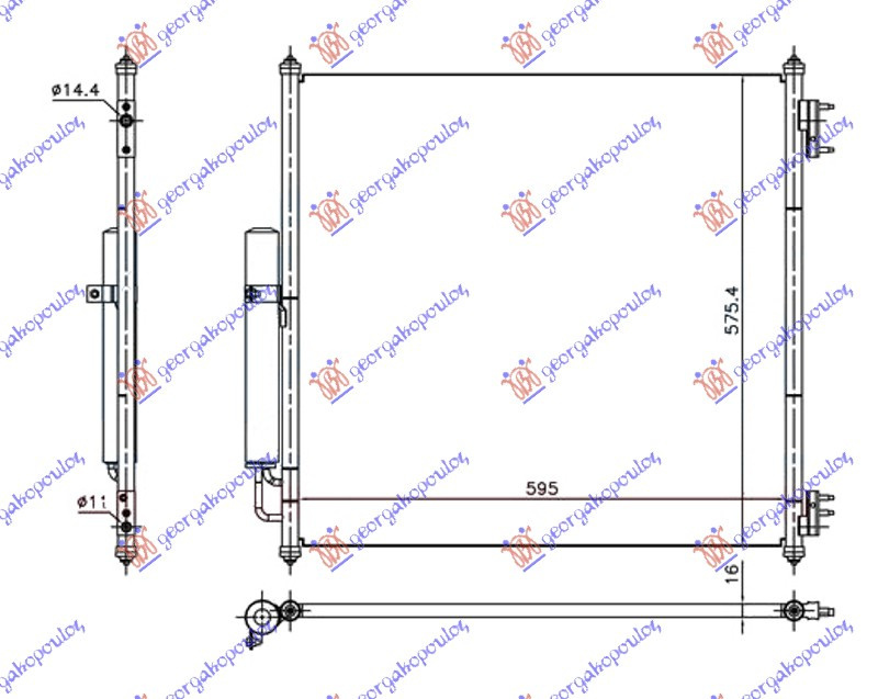 Radiator Ac/ Benzina-Diesel (595x575x16) - Range Rover 2012 , Lr035791