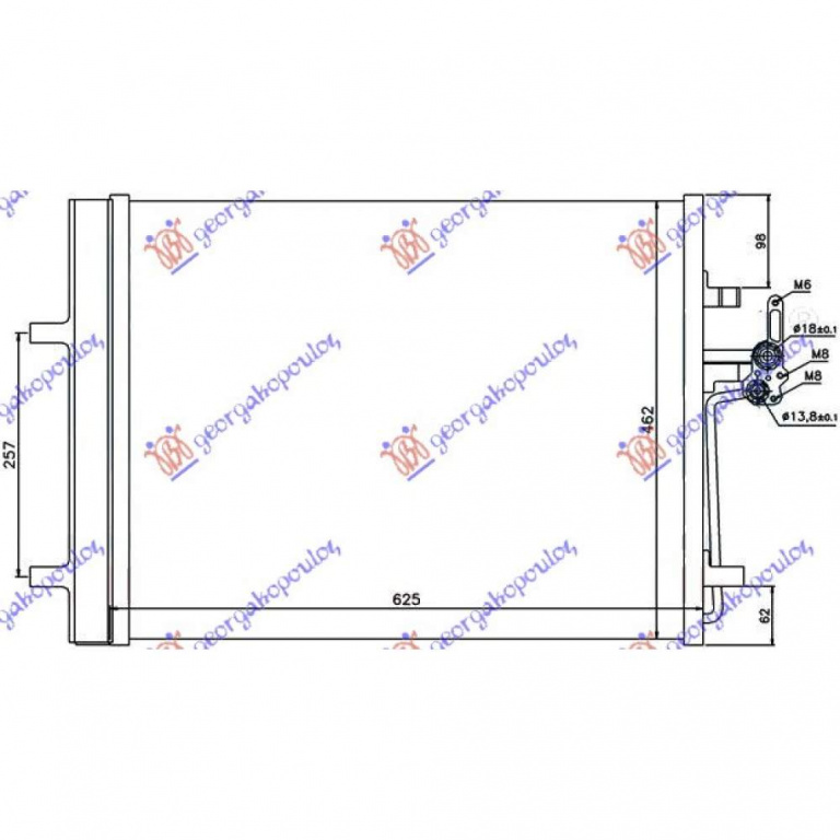 Radiator Ac/ Benzina-Diesel (59x47x1 6) - Range Rover Evoque 2011 , 1437112