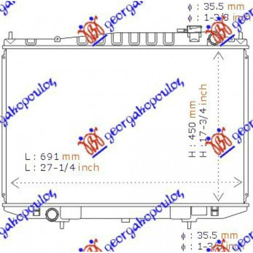 Radiator Ac/ Benzina-Diesel (600x410x16) 4 Brackets - Mercedes B Class (W245) 2008 , 169.500.0354