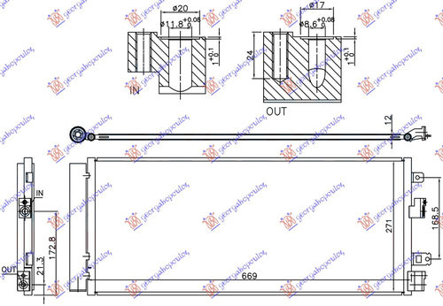 Radiator Ac/ Benzina/Diesel (637x280x12) With 2 Brackets - Opel Corsa E 2015 , 1850441