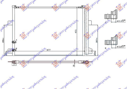 Radiator Ac/ Benzina-Diesel (640x440x16) - Vw P/U Amarok 2010 , 2h0820411