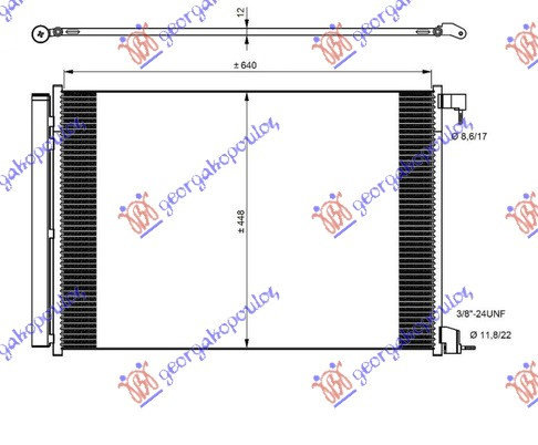 Radiator Ac/ Benzina - Diesel (640x448x12) R134 - Mercedes S Class (W222) 2013 , 995001854