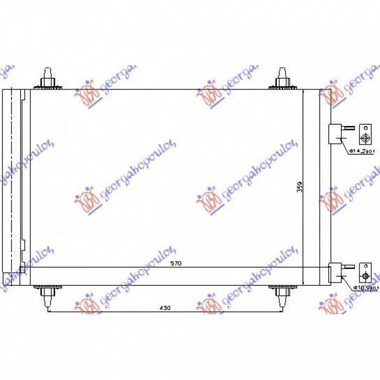 Radiator Ac/ Bz/Ds (53 5x36 1) - Citroen Berlingo 2008 , 6455.Cy