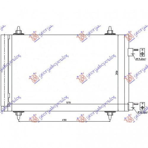 Radiator Ac/ Bz/Ds (53 5x36 1) - Citroen C4 2011 , 6455.Cy