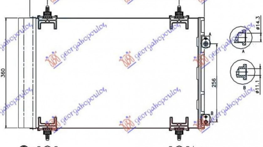 Radiator Ac/ Bz/Ds (53 5x36x1 2) - Citroen Berlingo 2008 , 6455gh