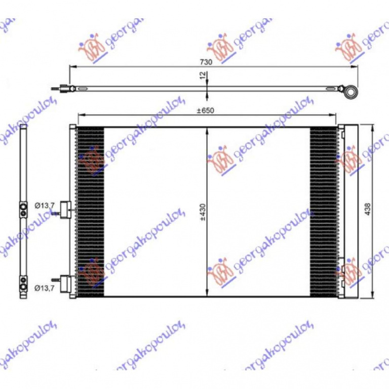 Radiator Ac/ Cla 45 Amg (65x43x12) - Mercedes Cla (117) 2013 , A0995001054