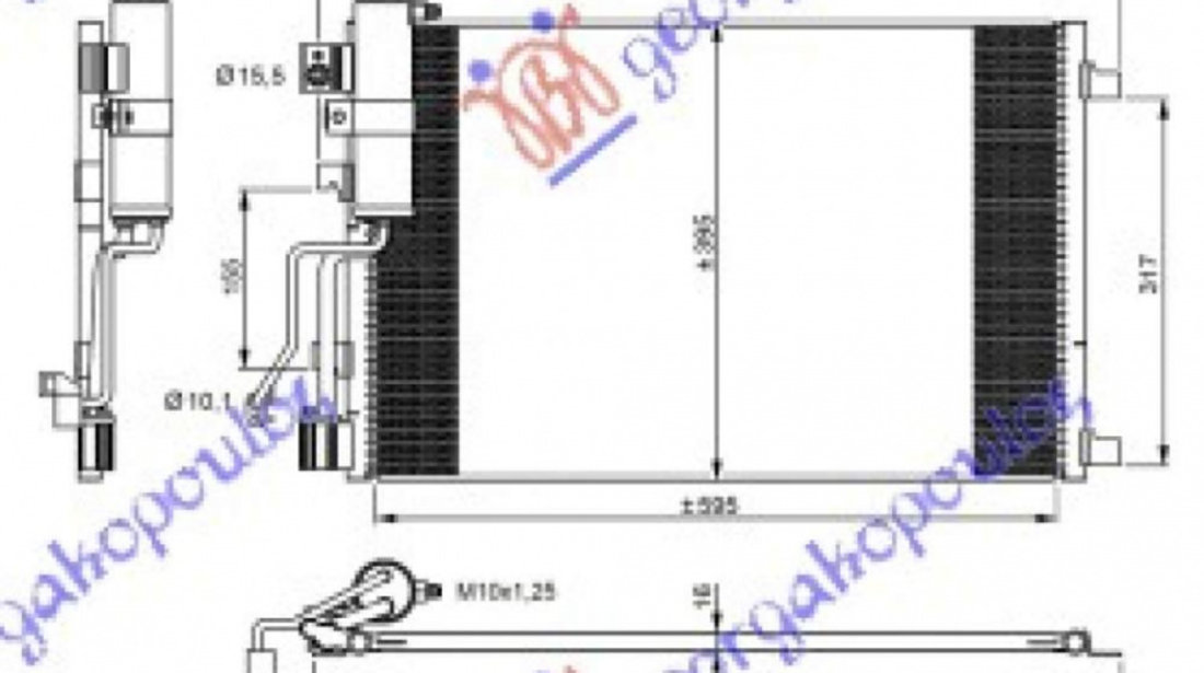 Radiator Ac/ Dci (61x39) - Nissan Qashqai 2010 , 92100jd700