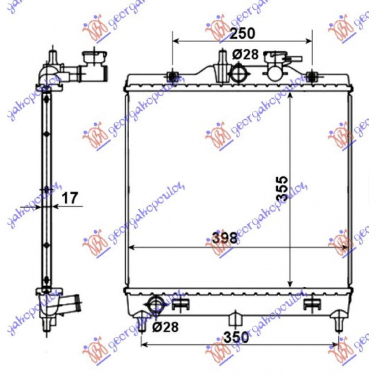 Radiator Ac/ Diesel (470x390x16) - Kia Ceed 5 Usi 2007 , 97606-2h600
