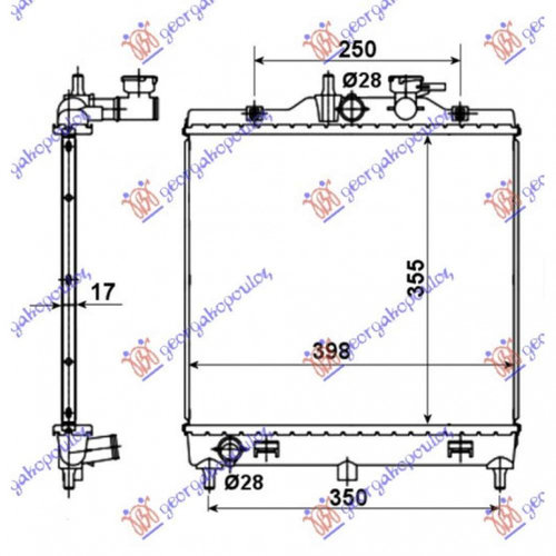Radiator Ac/ Diesel (470x390x16) - Kia Ceed 5 Usi 2007 , 97606-2h600