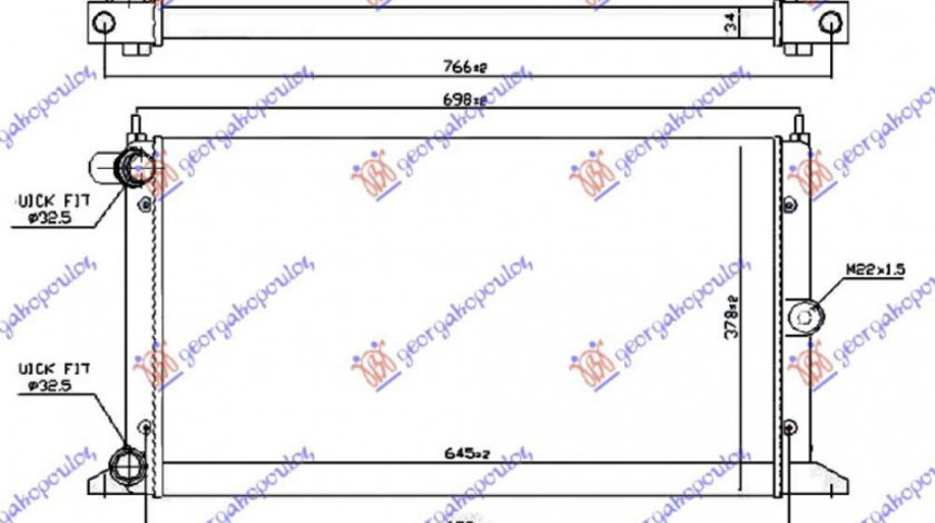 Radiator Ac/ -Diesel (47x36 2x1 6) - Seat Cordoba 2002 , 6q0820411b